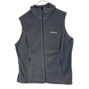 Columbia Benton Springs Fleece Vest Womens Medium Gray Full Zip  Jacket